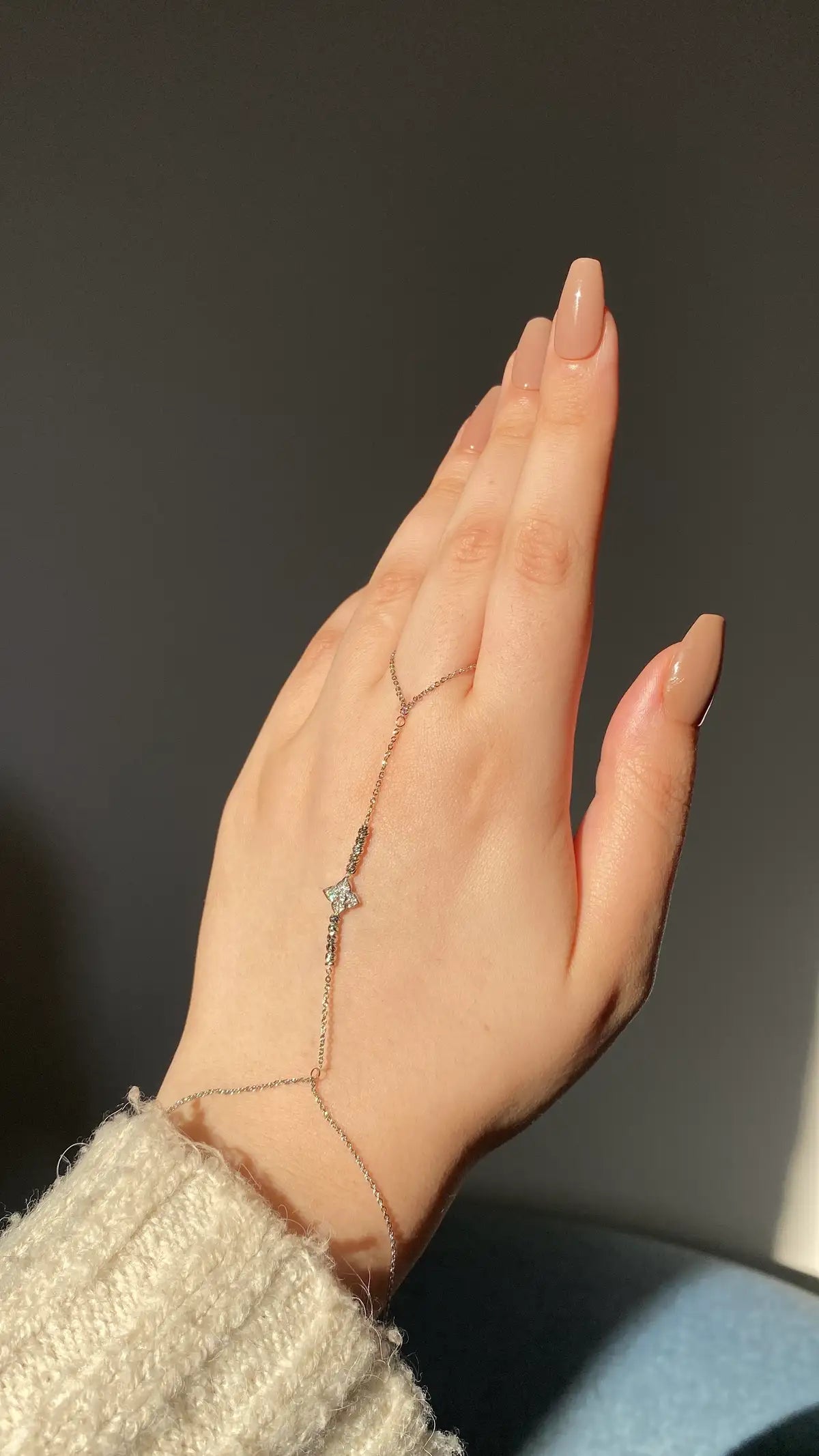 Silver hand chain