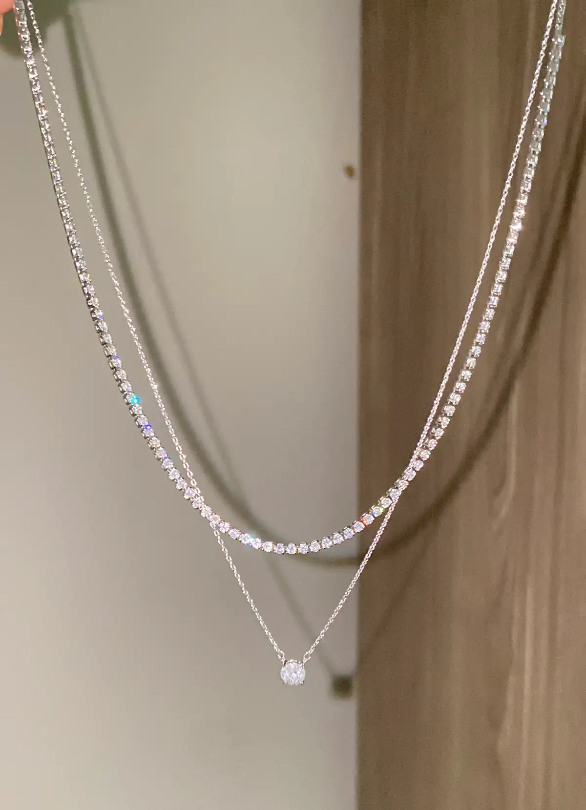 Layered diamond necklace