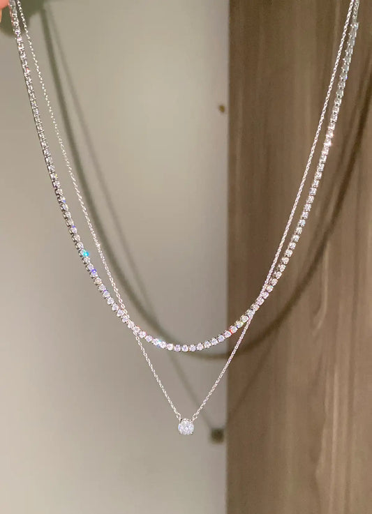 Layered diamond necklace