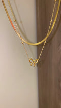 2 layer bow necklace