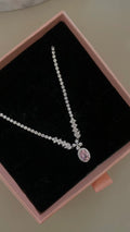 Pink stone necklace