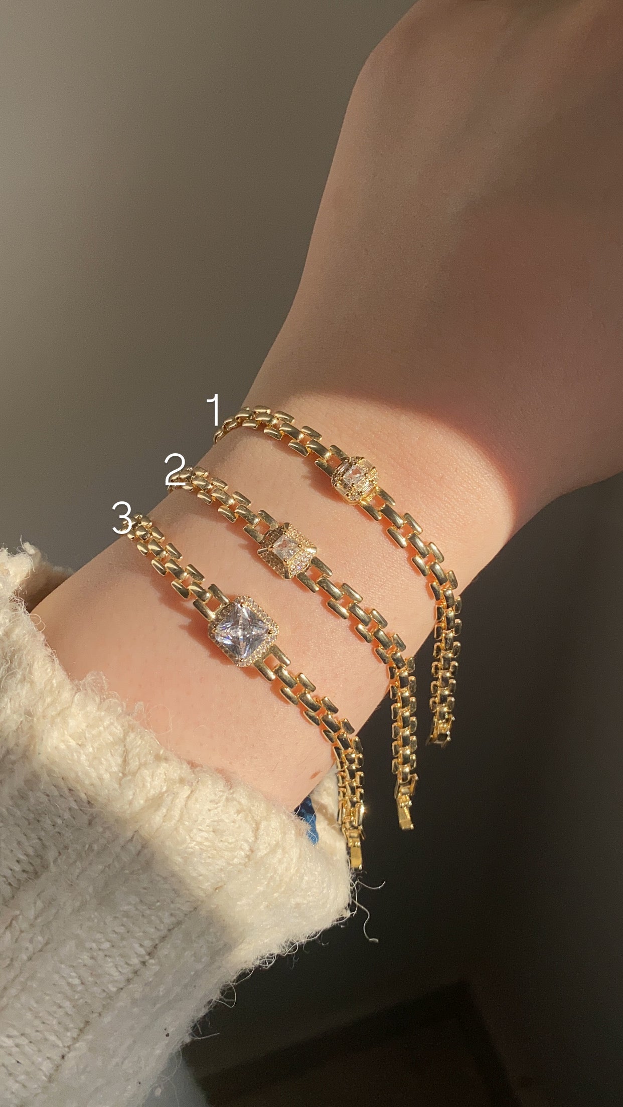 Diamond chain bracelets